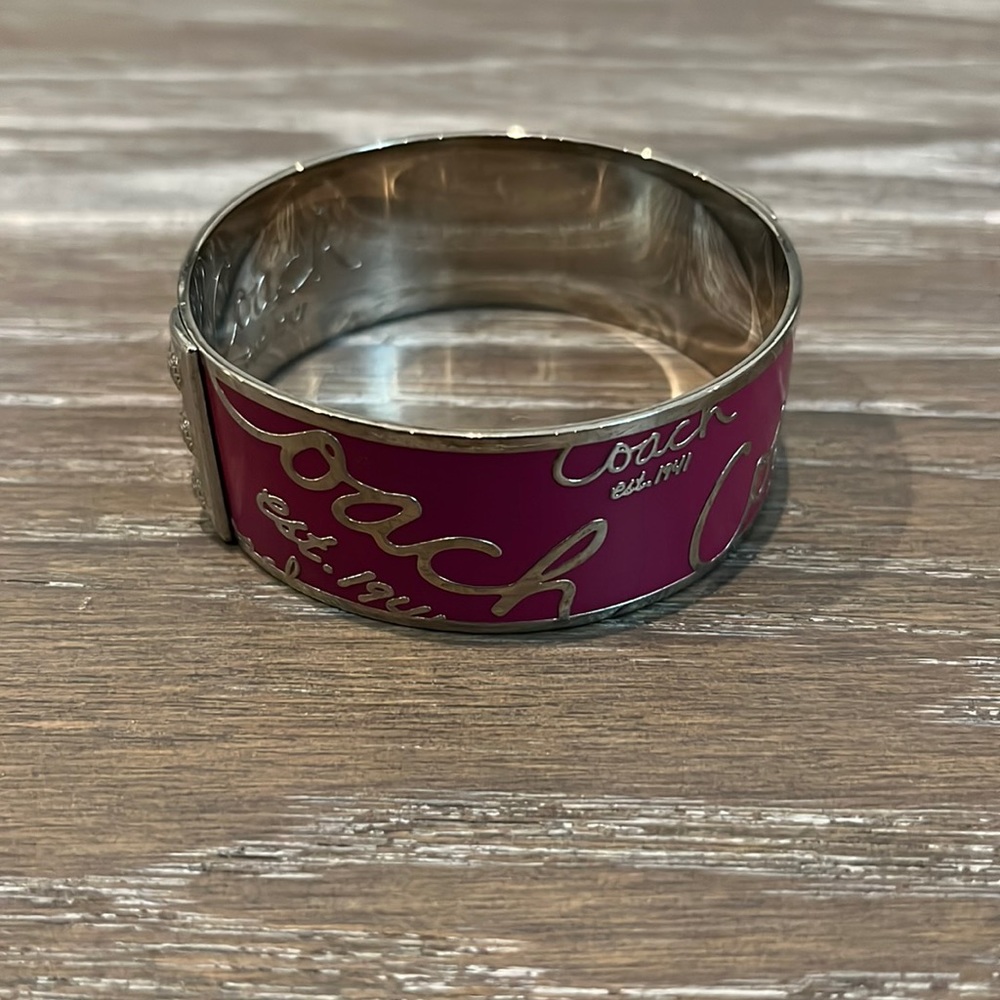 Coach hot pink metal 1941 bangle bracelet